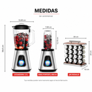 [Comprá 2 y Pagá 1] Licuadora Multiuso Lumax con Jarra de Vidrio + REGALO: Porta Especias Vertical con 16 Frascos - ¡ÚLTIMAS UNIDADES!