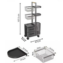 [Llevá 2 Pagá 1] Frutera Organizadora Inox Multiuso con Rueditas 5 Niveles y Canastos Deslizantes