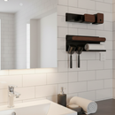 Set de 3 Organizadores de Baño de Madera y Acero Inoxidable con Divisiones Inteligentes