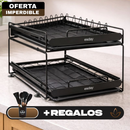 Escurridor de Acero Inoxidable de 2 Niveles con sistema inteligente de drenaje +REGALO: Kit de Utensilios de Cocina