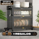 Escurridor Multifuncional Completo de Acero Inoxidable y Tapas de Vidrio +REGALO: Kit de Utensilios de Cocina